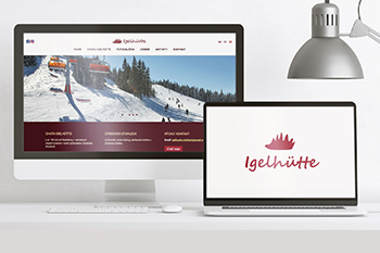 IGEL HUTTE logo  grafika  web